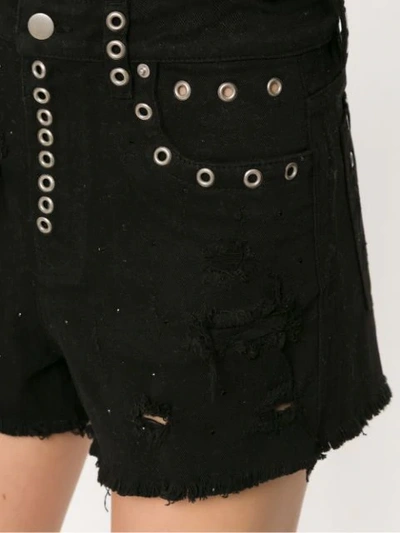 Shop Andrea Bogosian Embellished Denim Shorts In Black