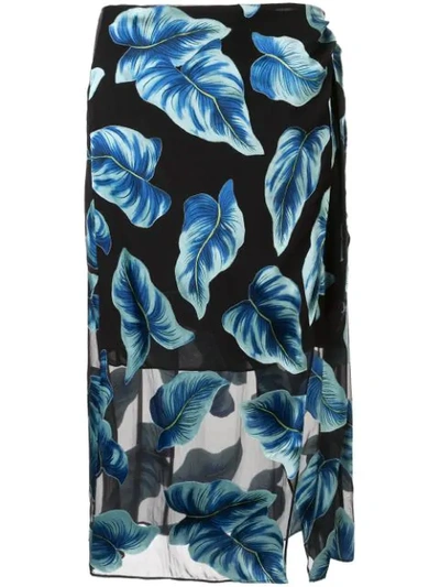 Shop Alice And Olivia Lumi Wrap Midi Skirt In Black