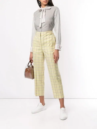 Shop Jw Anderson Striped Bow Tie Shirt In White