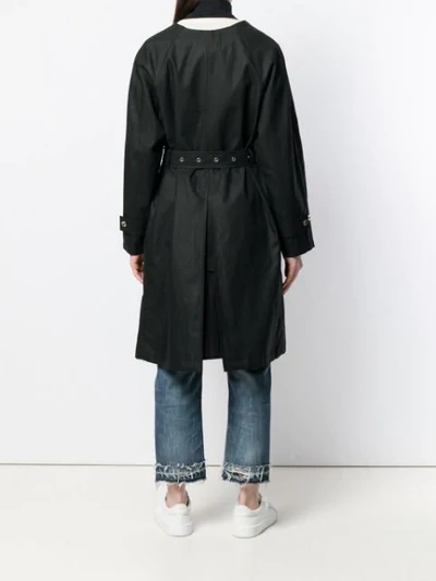 Shop Mackintosh Black Storm System Linen V-neck Coat Lm-096b