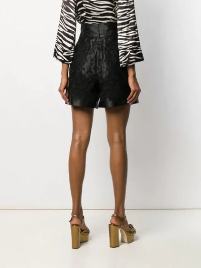 Shop Dolce & Gabbana High Rise Jacquard Shorts In Black