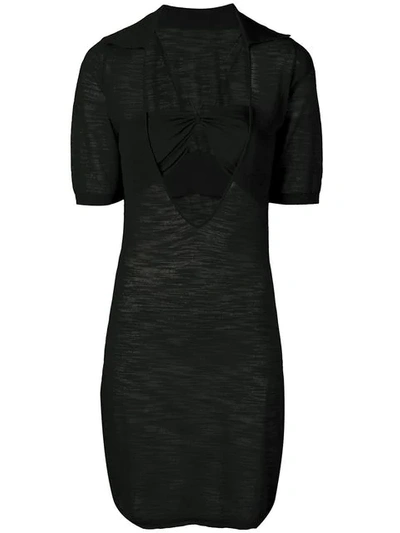 Shop Jacquemus Knitted Dress - Black