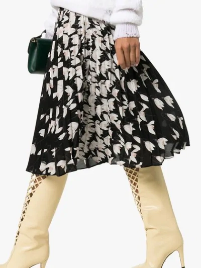 Shop Valentino Bucaneve Floral Print Midi Skirt In Multicolour