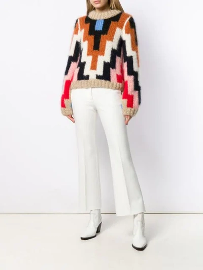 Shop Msgm Tailored Trousers In White