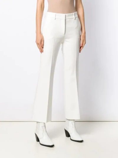 Shop Msgm Tailored Trousers In White