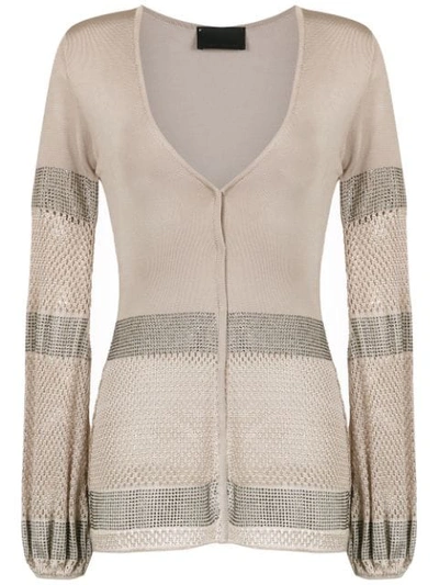 Shop Andrea Bogosian Knitted Cardigan In Gold