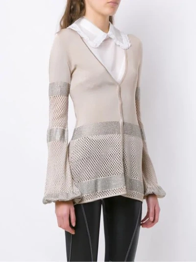 Shop Andrea Bogosian Knitted Cardigan In Gold