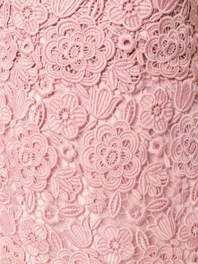 Shop Blumarine Floral Embellished Sheer Evening Dress - Pink