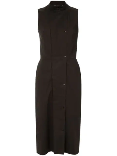 Shop Andrea Marques Slim Fit Buttoned Dress In Café