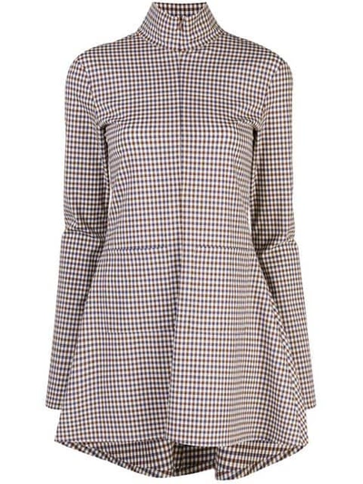 Shop Rosie Assoulin Zipped Plaid Blouse In Multicolour