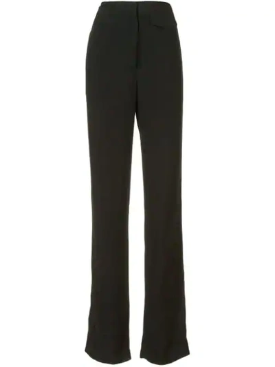 Shop Nicole Miller High Waisted Palazzo Trousers In Black