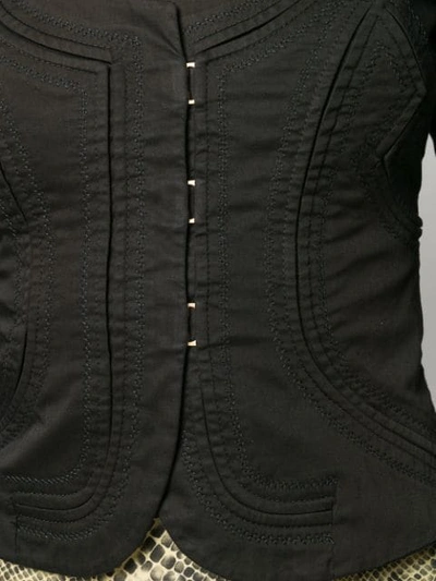 Pre-owned Gucci 1990's Stitched Detailing Fitted Jacket In Black