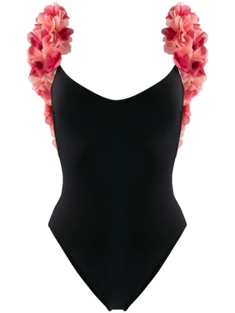 flower trim swimsuit