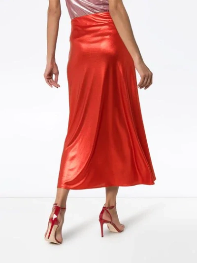 Shop Galvan Mars Midi Skirt In Red
