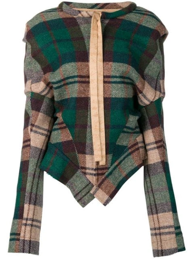 Shop Vivienne Westwood Asymmetric Tartan Jacket - Green