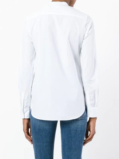 Shop Aspesi Collarless Shirt In White