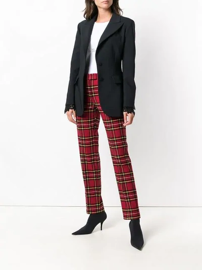 Shop Ermanno Scervino Tartan Fitted Trousers In Red