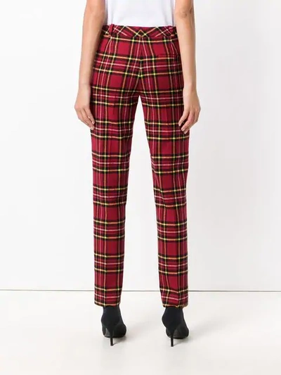 Shop Ermanno Scervino Tartan Fitted Trousers In Red