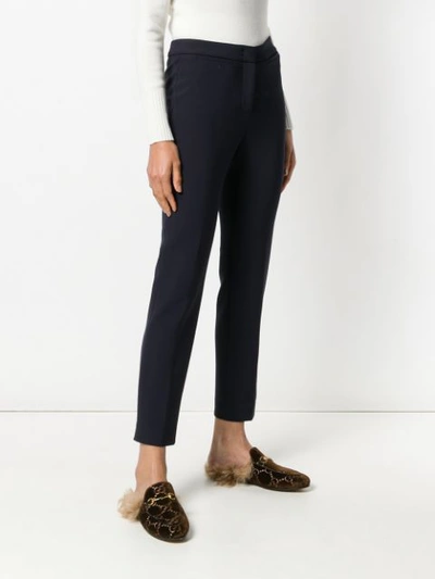 Shop Peserico Cigarette Trousers In Blue