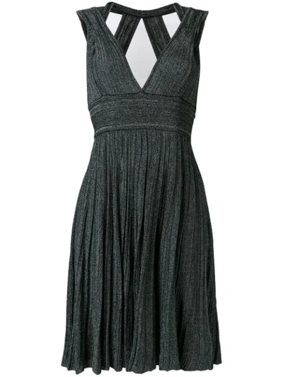 Shop Antonino Valenti V-neck Knitted Midi Dress In Black