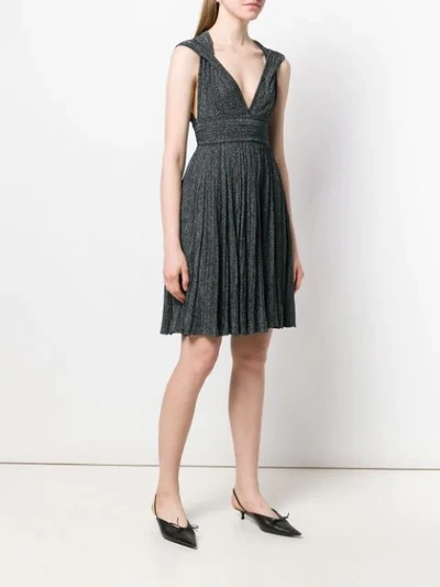 Shop Antonino Valenti V-neck Knitted Midi Dress In Black