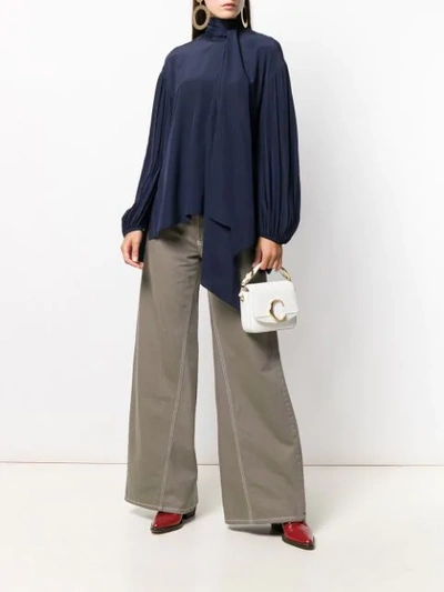 CHLOÉ TIED NECK BLOUSE - 蓝色