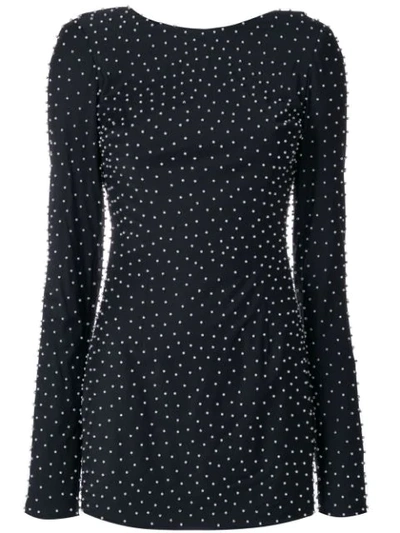 Shop Cristina Savulescu Micro Pearl Embellished Dress - Black