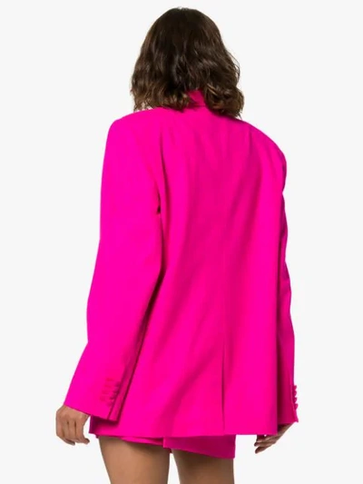 Shop Attico Single-breasted Oversize Blazer In Pink