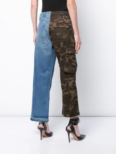 Shop Monse Split Camouflage Cargo Jeans In Blue