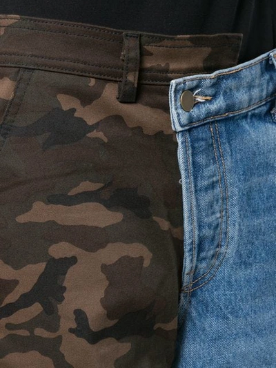Shop Monse Split Camouflage Cargo Jeans In Blue