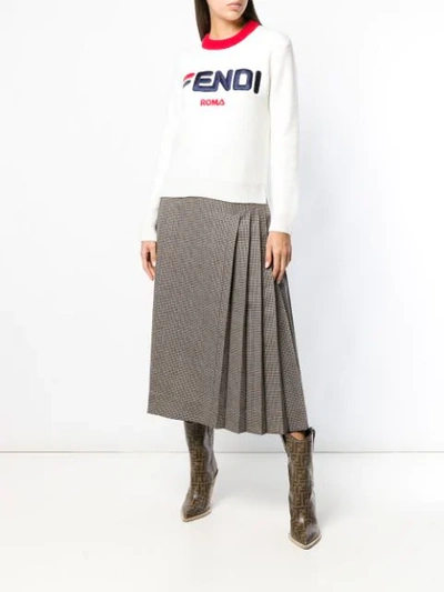 Shop Fendi Logo Jumper In F0znm  White