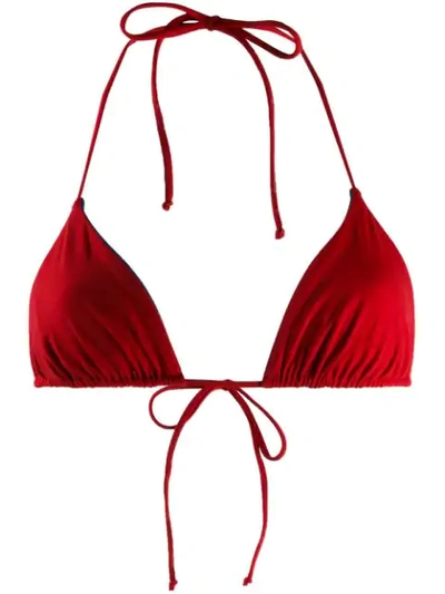 Shop La Perla Double Vision Bikini Top In Red