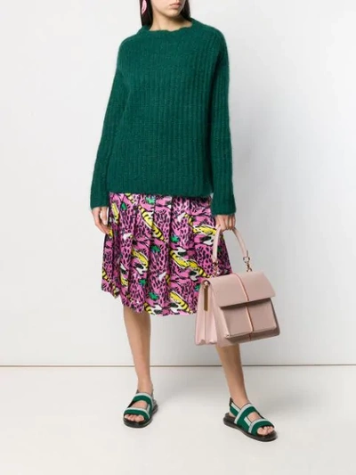 Shop Marni Fine Knit Sweater In Green