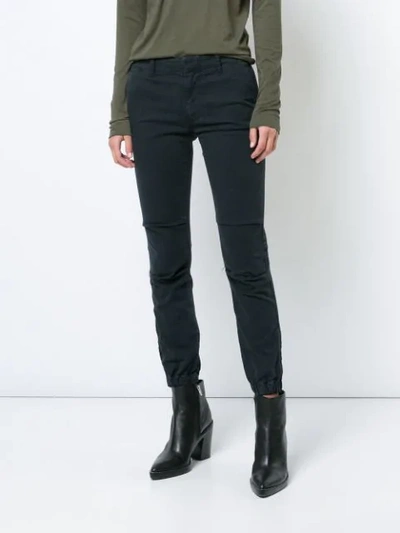 Shop Nili Lotan Creased Detail Jeans With Ruched Cuffs In Blue