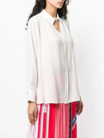 Shop Pinko Oversized Shirt With Cut Out Neckline In White