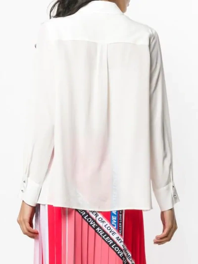 Shop Pinko Oversized Shirt With Cut Out Neckline In White