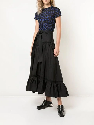 Shop Proenza Schouler Cotton Poplin Tiered Skirt In Black