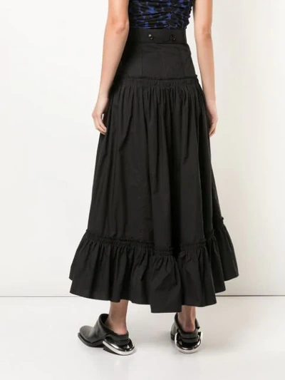 Shop Proenza Schouler Cotton Poplin Tiered Skirt In Black