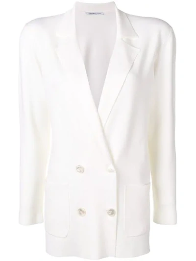 Shop Agnona Structured Blazer In White