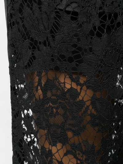 Shop Valentino Wide Leg Lace Trousers In Black