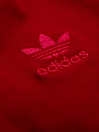 Shop Adidas Originals Cropped Logo Top In Red