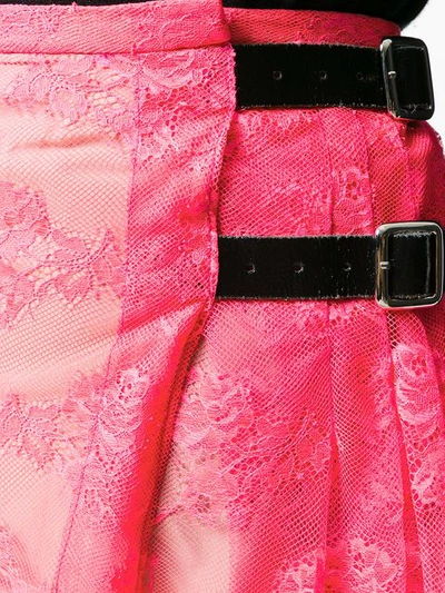 Shop Christopher Kane Floral Lace Kilt In Pink