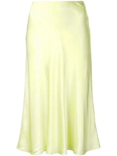Shop Cinq À Sept Marta Sheen Mid Skirt In Yellow