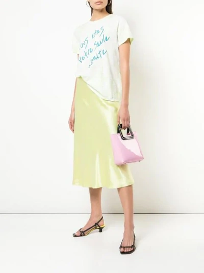 Shop Cinq À Sept Marta Sheen Mid Skirt In Yellow