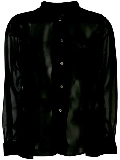 Shop Comme Des Garçons Comme Des Garçons Transparent Button Shirt In Black
