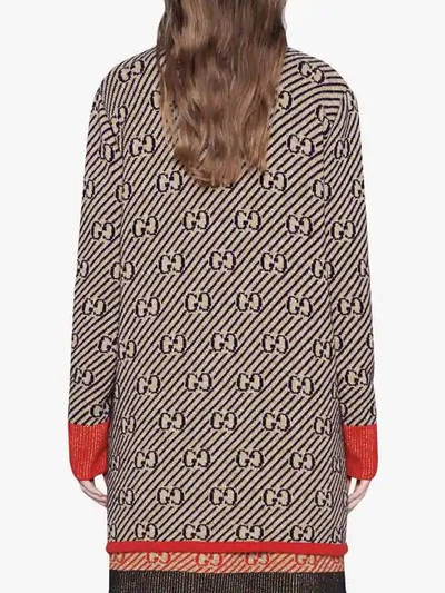 Shop Gucci Gg Stripe Wool Jacket In Neutrals