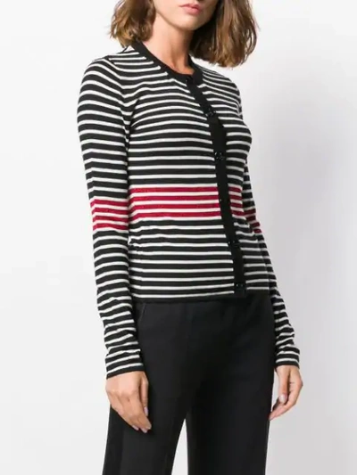 Shop N°21 Striped Knitted Cardigan In Black