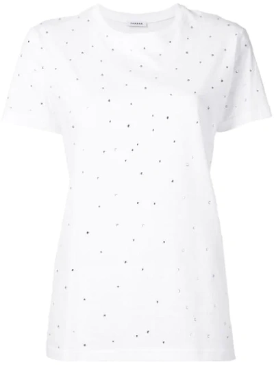 Shop P.a.r.o.s.h Embellished Short-sleeve Top In White