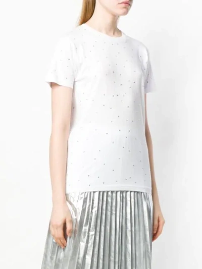 Shop P.a.r.o.s.h Embellished Short-sleeve Top In White