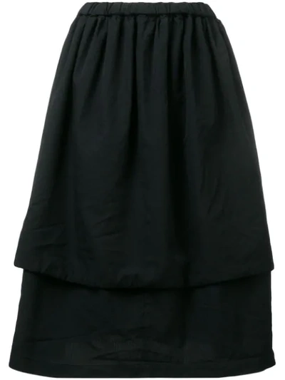 Shop Comme Des Garçons Comme Des Garçons Layered Full Skirt - Black